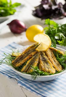 Anchoas fritas  al vapor