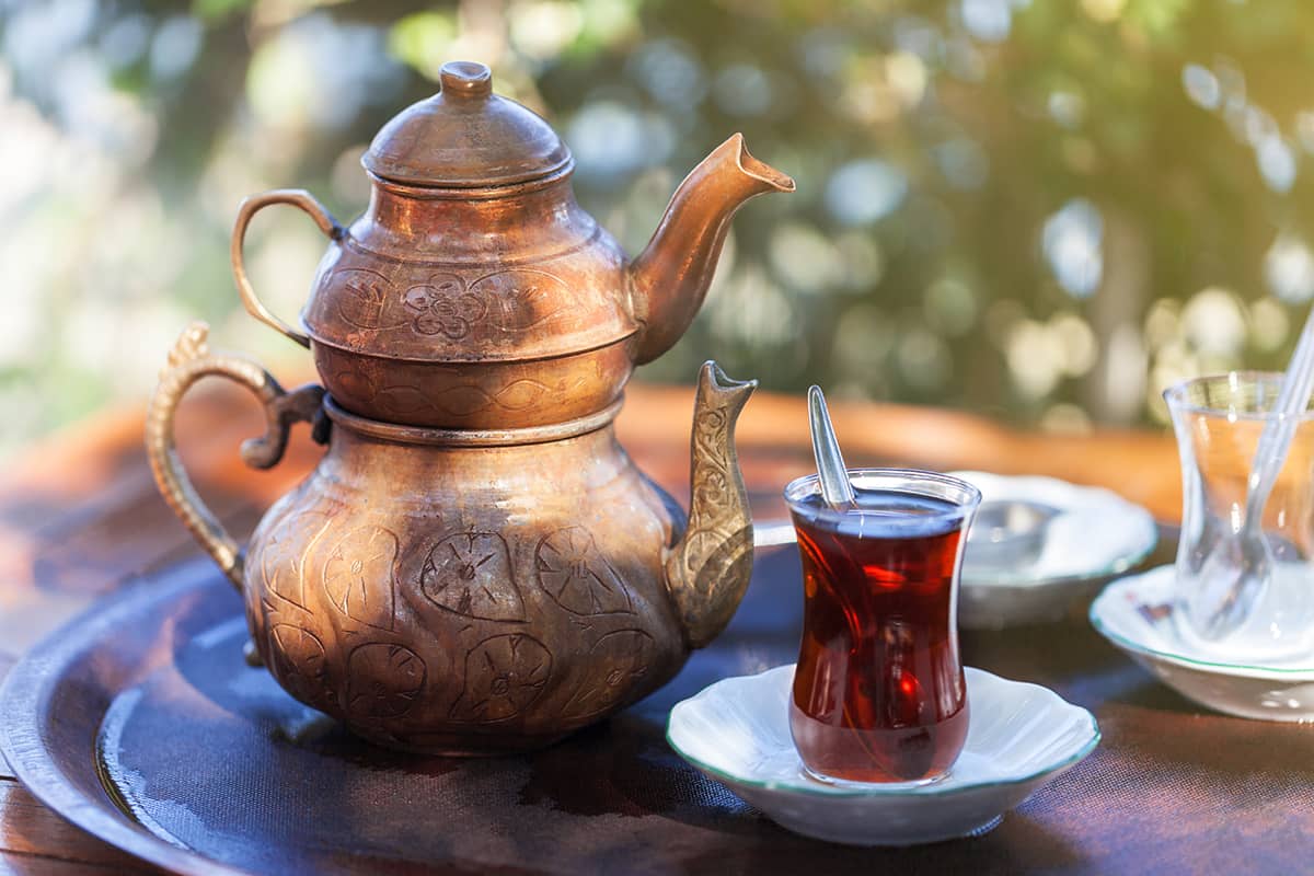 traditional turkish tea pot