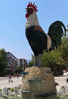 Glass Rooster Statue